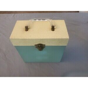 Vtg Metal Works 45 RPM Records Carrier Box Personal Papers Storage Tin